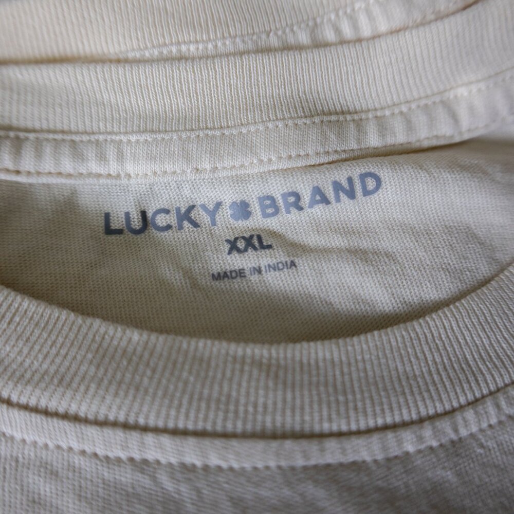Lucky Brand NWT Retro Style Los Angeles Cream Graphic Unisex T-Shirt - Picture 2 of 9